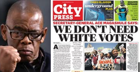 Ace Magashule spel sy weersin uit teen blankes – “ANC het nie wittes se stemme nodig” – Nou watter regdenkende blanke sal hoegenaamd vir die ANC wil stem?