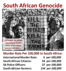 Suid-Afrika: Sedert die afskaffing van apartheid is 1 000 000 mense verkrag, 500,000 gedood