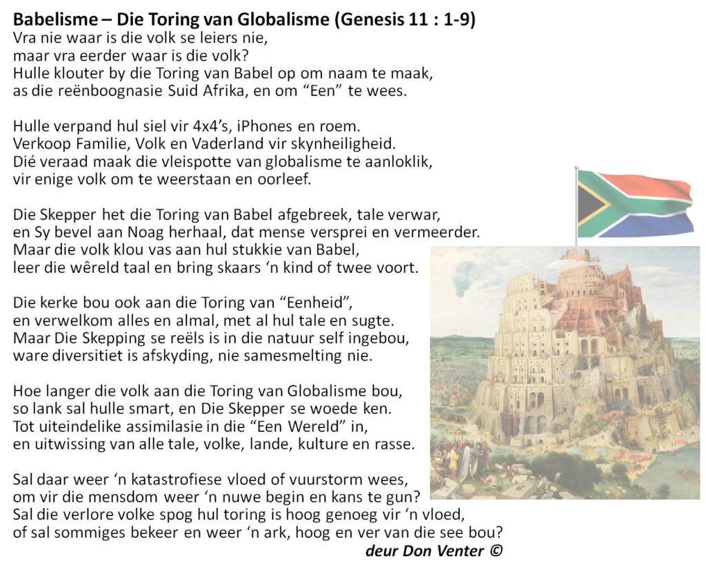 Babelisme – Die Bou van die Toring van Globalisme (Genesis 11 : 1-9)